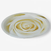 Fleur de rose blanche Assiette en papier (Angle)