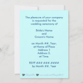 Fleur de rose bleue Invitations mariage (Dos)