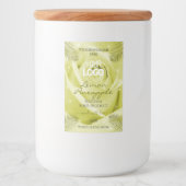 Fleur de rose jaune Étiquette Palm Feuille Logo (Devant)