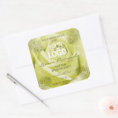 Fleur de rose jaune Étiquette Palm Feuille Logo (Enveloppe)