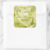 Fleur de rose jaune Étiquette Palm Feuille Logo (Sac)