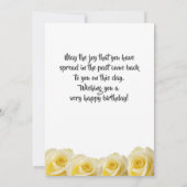 Fleur de rose jaune Floral 80e carte d'anniversair (Dos)