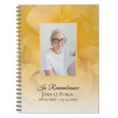 Fleur de rose jaune Pétales Funérailles Livre d'or (Devant)