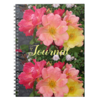 Fleur de rose jaune rouge Floral Journal Rose