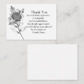 Fleur de Rose noir après le Carte de remerciements (Devant / Derrière)