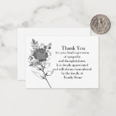 Fleur de Rose noir après le Carte de remerciements (Devant/Arrière en situation)