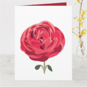 Fleur de rose rouge florale Carte de vœux rose rou (Fleur jaune)