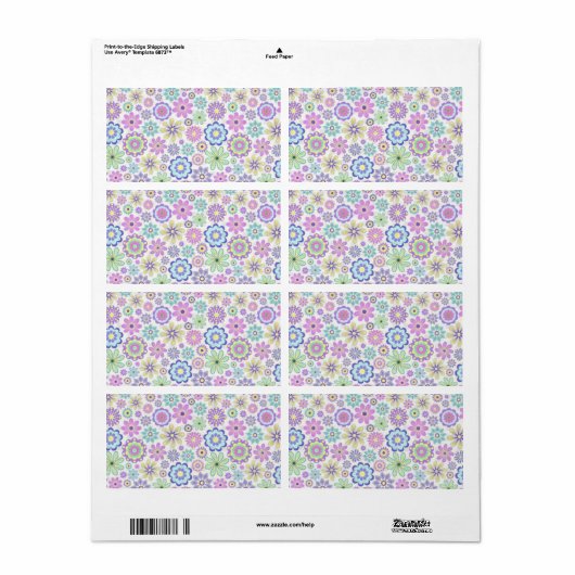 Fleur de soleil Étiquette (Feuille entière)