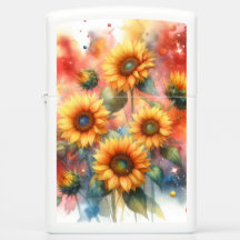 Fleur de soleil florale de Galaxy Zippo Lighter