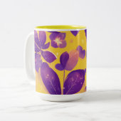 "Fleur de soleil : Mug à deux tons avec violet vif (Devant gauche)