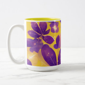 "Fleur de soleil : Mug à deux tons avec violet vif