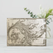 Fleur de style steampunk Invitation de mariage vin (Debout devant)