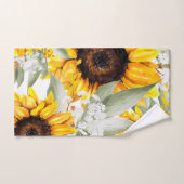 Fleur de tournesol Jaune Floral Rustique Automne F (Serviette à main)