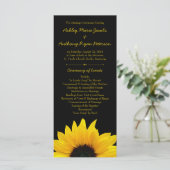 Fleur de tournesol jaune Programme de mariage noir (Debout devant)