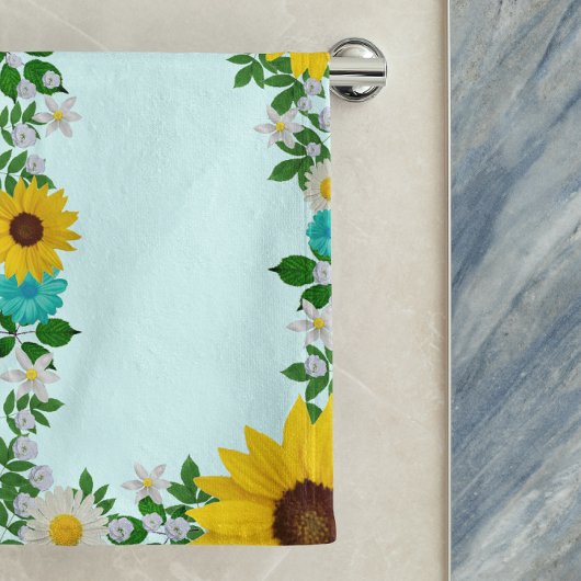 Fleur de tournesol rustique Faisée Turquoise