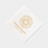 Fleur de tournesol simple et élégante #4 Nom Date (Droite)