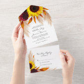 Fleur de tournesol tout en un mariage Invitations (Déchirure)