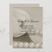 Fleur de Tulipe Blanche et Perles Save the Date (Devant / Derrière)