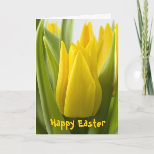 Fleur de tulipe jaune... carte de Pâques (Devant)