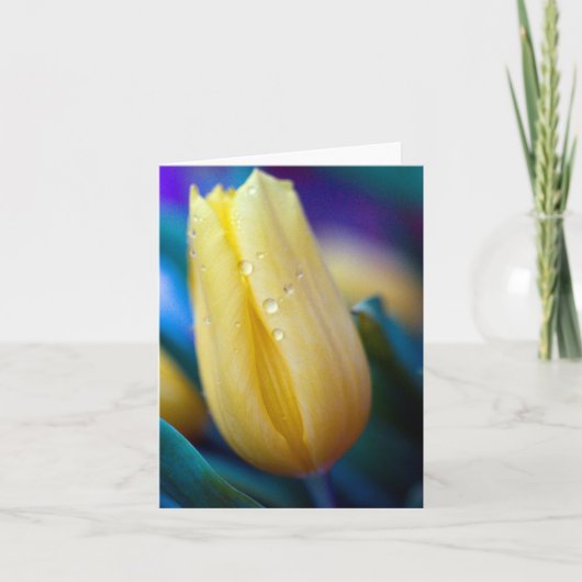 Fleur de tulipe jaune Carte de voeux (Devant)