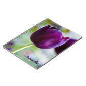 Fleur de tulipe pourpre carnet spiral (Côté gauche)
