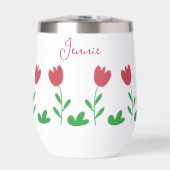 Fleur de tulipe rouge Crayon et broussailles verte (Avant)