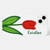 Fleur de tulipe rouge mignonne personnalisée iPhon (Verso Horizontal)
