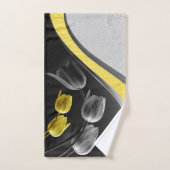 Fleur de tulipes gris et jaune 2021 couleurs (Serviette à main)