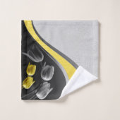Fleur de tulipes gris et jaune 2021 couleurs (Gant de toilette)