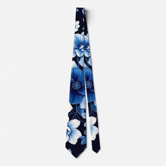 fleur de velours bleu cravate (Devant)