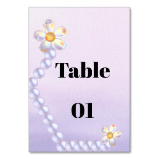 Fleur de verre iridescent perle numéro de table de