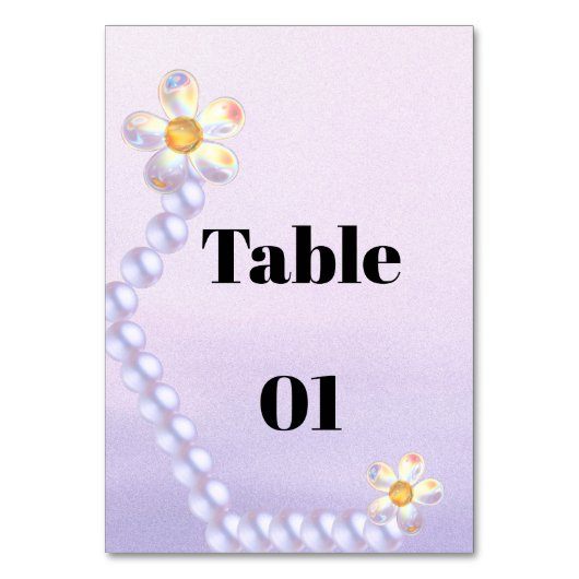 Fleur de verre iridescent perle numéro de table de (Par défaut)