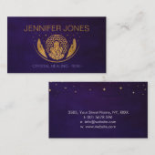 Fleur de vie - Carte de visite de cristaux de guér (Devant / Derrière)