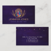 Fleur de vie - Carte de visite de cristaux de guér (Devant / Derrière)