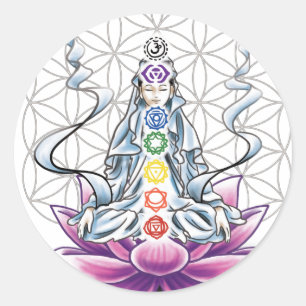 Fleur de vie, chakra, autocollant de déesse