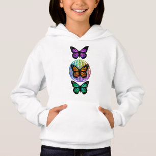 Fleur de vie colorée de papillons élégants