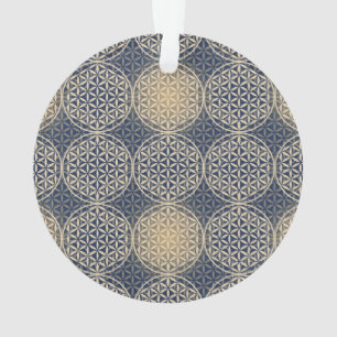 Fleur de vie - motif de timbre - sable bleu