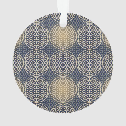 Fleur de vie - motif de timbre - sable bleu (dos)