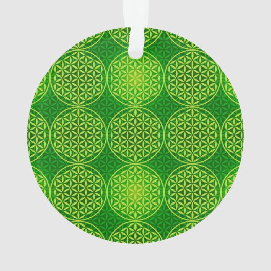 Fleur de vie - motif de timbre - vert (dos)