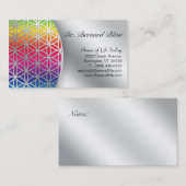 Fleur de vie Nature Carte de visite Argent (Devant / Derrière)