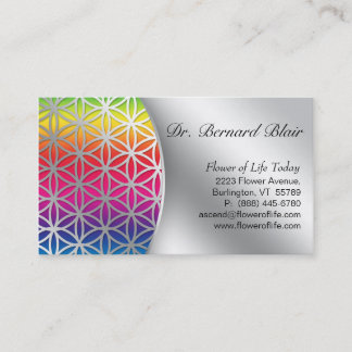 Fleur de vie Nature Carte de visite Argent
