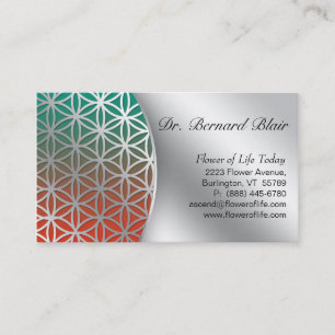 Fleur de vie Nature Carte de visite Argent