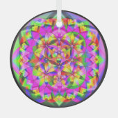 Fleur de vie ornement en verre arc-en-ciel (Recto)