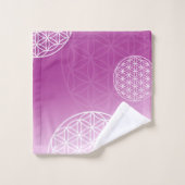 Fleur de vie rose / pourpre (Gant de toilette)