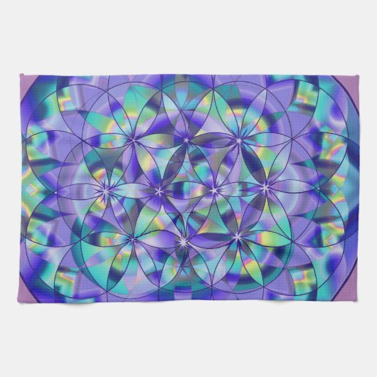 Fleur de vie Serviette de cuisine (Horizontal)