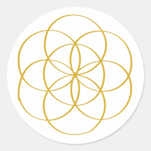 Fleur de vie - Sticker rond classique (Devant)