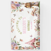 Fleur de Whimsal Jardin Fée Anniversaire Bannière (Vertical)