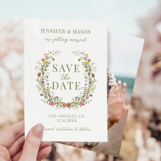 Fleur de Whimsical Enregistrer la date invitation