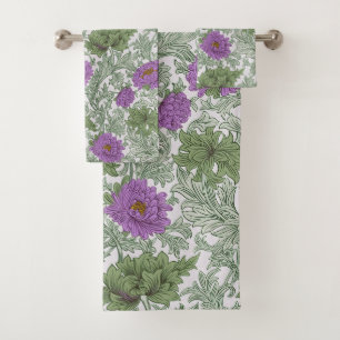 Fleur de William Morris Vert mousse pourpre vintag