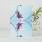 Fleur d'eau bleu pastel pâle violet Invitation (Debout devant)